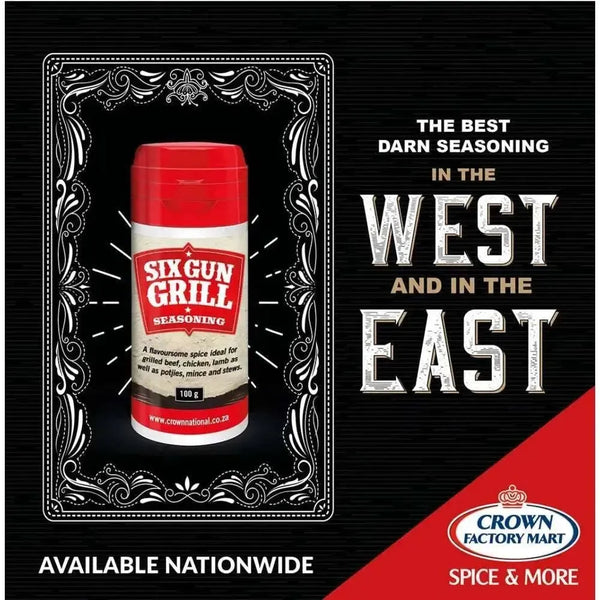 Crown National - Six Gun Grill Spice Shaker 100g - Something From Home - South African Shop