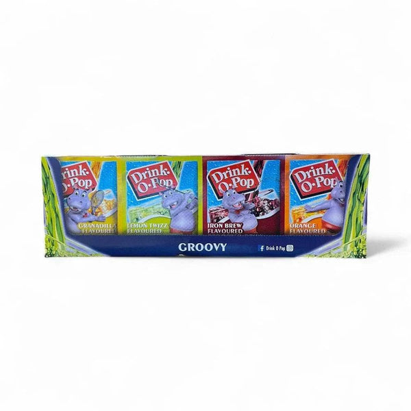 Drink-O-Pop Groovy 5g sachets, pack of 72, offering a variety of fruity flavors.