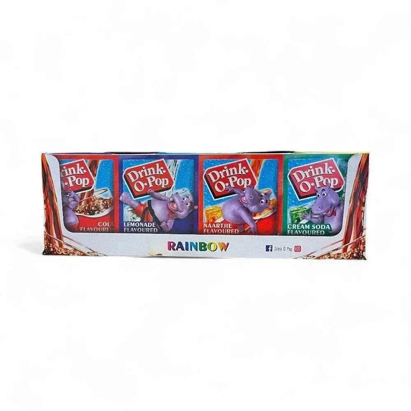 Drink-O-Pop Rainbow 5g sachets pack of 72 with assorted fruity flavors.