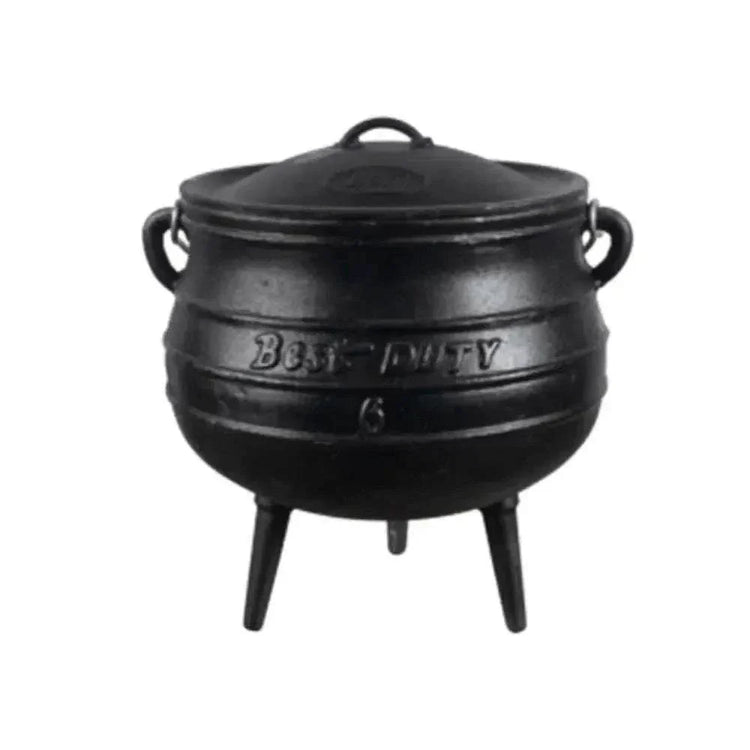 Best Duty Potjie 3-legged cast iron pot 13.5L for outdoor cooking