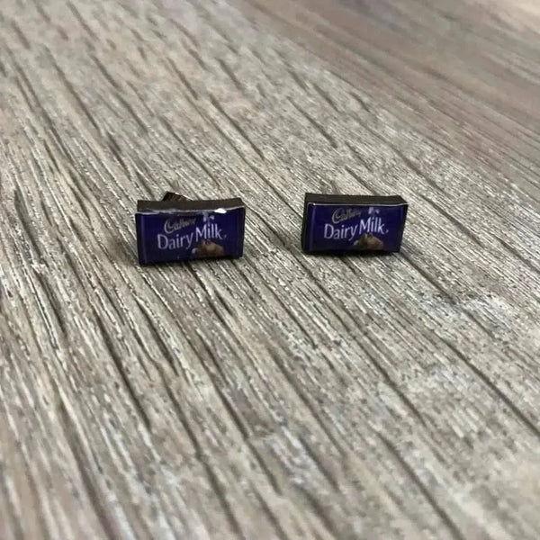 Earrings - Dairy Milk 10mm pair close-up