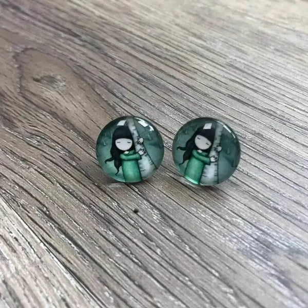 Various Girl Doll Earrings in 15mm diameter sold in pairs
