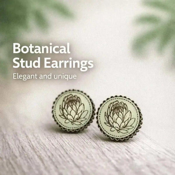Earrings - Mint Green Circle with Protea Facebook Ad
