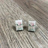 Earrings Pale Pink Protea on white background, 15mm x 5mm, sold in pairs