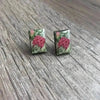 Earrings Pink Protea with Delicious Monster 15mm sold in pairs