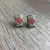 Earrings Pink Protea with Delicious Monster 15mm sold in pairs