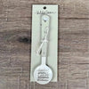 Enamel sugar spoon with wooden handle and Feeling Happy heart engraving