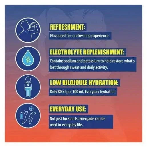 Energade Sports Drink Concentrate Naartjie 750ml for refreshing electrolyte replenishment and low kilojoule hydration