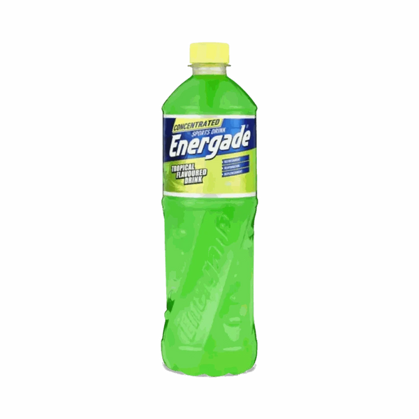 750ml bottle of Energade Sports Drink Concentrate Tropical flavor for hydration and electrolyte replenishment