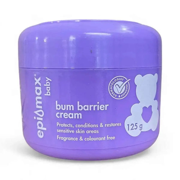 Epimax Baby Barrier Bum Cream Tub - 125g for sensitive baby skin protection.