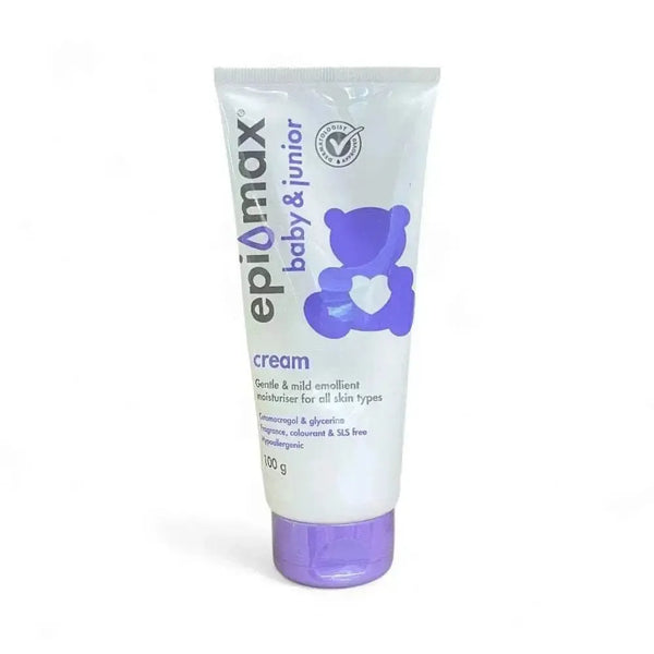 Epimax Baby & Junior Body Cream Tube 100g for sensitive skin care.