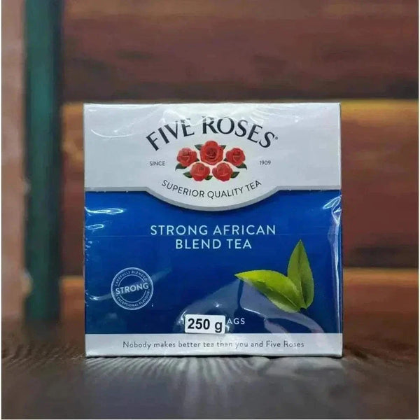 Pack of 102 FIVE ROSES Tea African Blend BLUE tea bags with rich African-inspired flavor and aroma