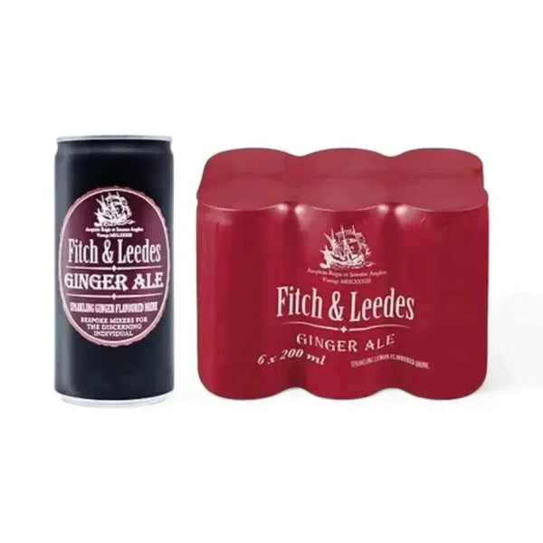 Fitch & Leedes Ginger Ale 200ml can with sparkling ginger flavor and recyclable packaging