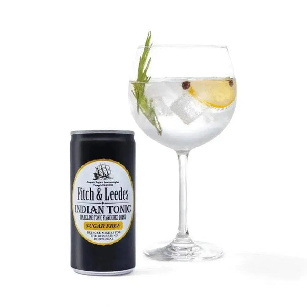Fitch & Leedes Indian Tonic Sugar Free 200ml can for refreshing, sugar-free gin mixer