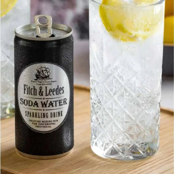 Fitch & Leedes Soda Water 200ml can sparkling drink perfect mixer or stand-alone refreshment