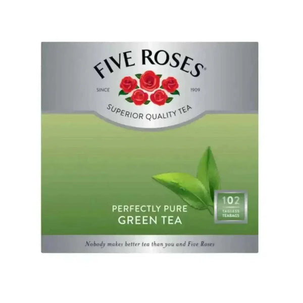 Five Roses Green Tea 102-count premium antioxidant-rich tea bags pack