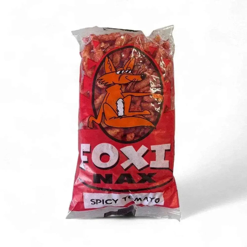 Foxi Nax Spicy Tomato 75g crunchy maize snack with fiery South African tomato flavor