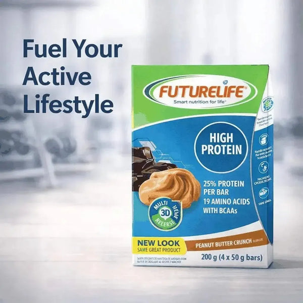 Futurelife Energy Bar Peanut Butter Crunch 4x50g bars packaging