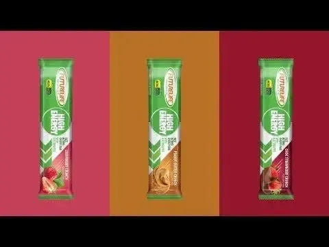 Futurelife High Energy chocolate strawberry crunch bars pack of 4 with electrolytes and Moducare for fast energy and immune support