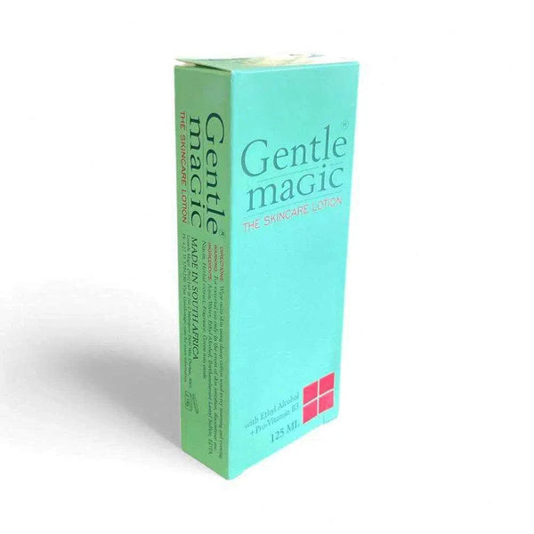 Gentle Magic Skincare Lotion 125ml packaging with herbal extracts and Pro-Vitamin B3 for clear, healthy skin.