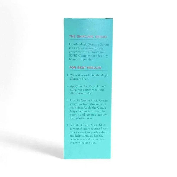 Gentle Magic Skincare Serum 50ml bottle for clear, nourished skin with Pro-Vitamins B3 and B5