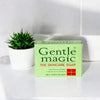 Gentle Magic Skincare Soap Bar 100g on bathroom counter near a plant.