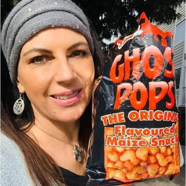 Simba Ghost Pops 100g snack chips with chutney and spice flavor, perfect party snack and cold drink complement