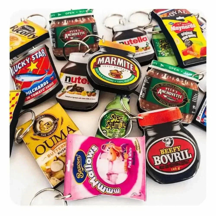 Colorful resin grocery keychains perfect for gifts and daily use
