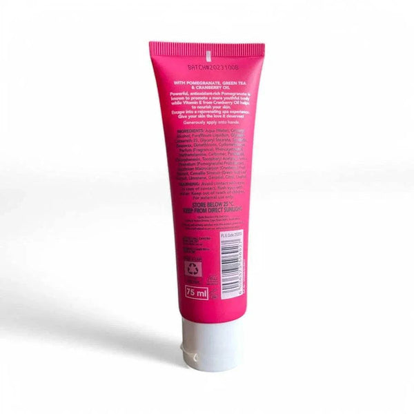 Sorbet Hand & Nail Cream Firming 75ml tube with pomegranate, green tea, cranberry oil, antioxidant-rich hand cream.