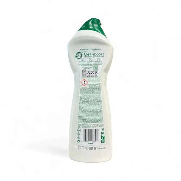 Handy Andy Cream Lemon 750ml bottle with lemon scent and Cleanboost technology for tough grease removal
