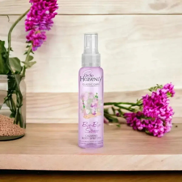 Oh So Heavenly Classic Care Body Spritzer Bye Bye Stress 100ml with calming chamomile, geranium, and lavender fragrance