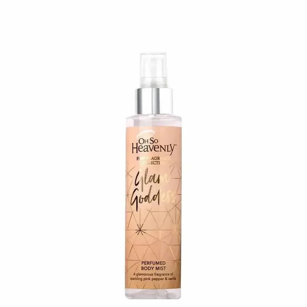 Oh So Heavenly Fine Fragrance Body Mist Glam Goddess 150ml bottle with pink and orange design