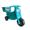 Checkers Sixty60 Teal plastic children's motorbike toy with delivery box and three wheels for indoor and outdoor play