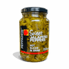 Jar of Peppadew Sweet Jalapeno Peppers Hot Slices in Brine 400g for mild spicy flavor