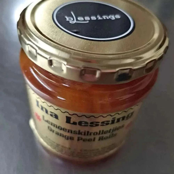 Ina Lessing Marmalade orange peel rolls 400g with citrusy tang and sweet flavor