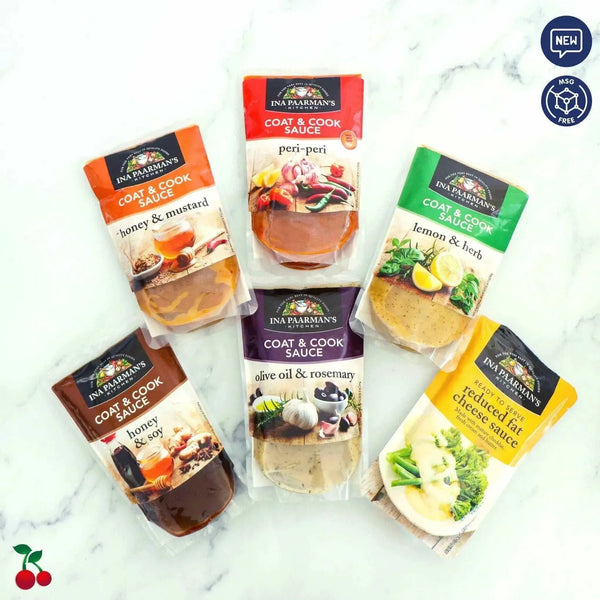 Ina Paarman Lemon & Herb Coat & Cook Sauce 200ml - zesty lemon and herb flavor.