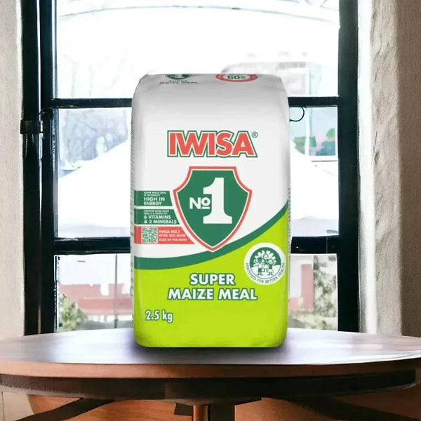 IWISA Maize Meal 2.5kg on Table in South African Shop Environment