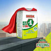 IWISA Maize Meal 2.5kg with red cape, iconic South African product, cityscape background, vibrant packaging.