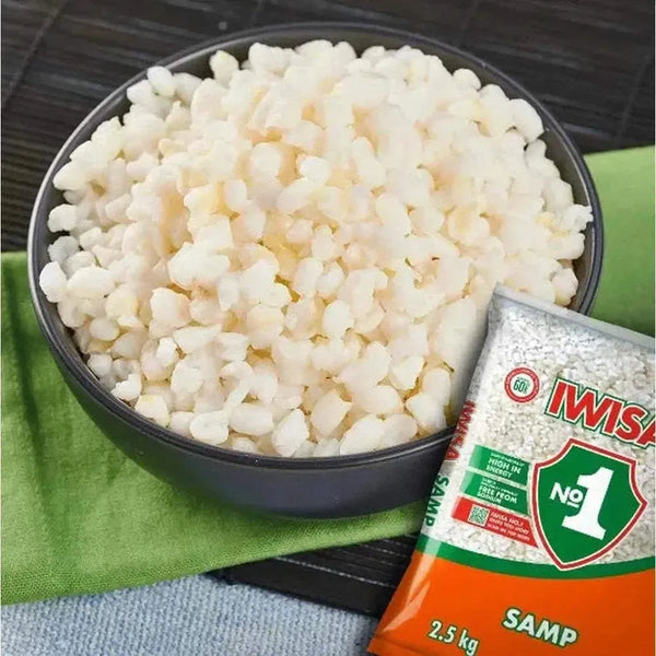 Iwisa Samp 2.5kg for traditional South African dishes.