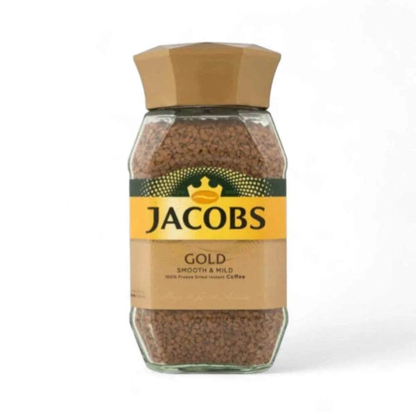 Jacobs GOLD 200g jar of smooth and mild freeze-dried instant coffee with resealable lid