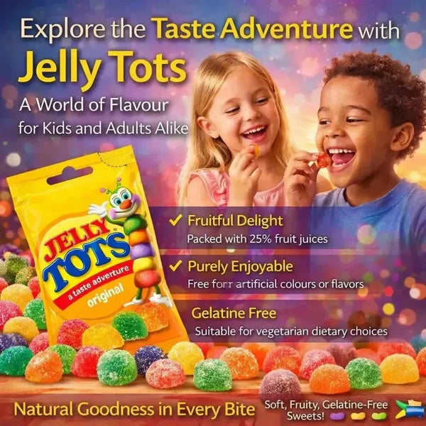 Beacon Jelly Tots Original 100gr pack of colorful sugar-coated fruity jelly sweets