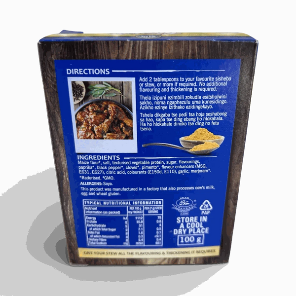 Jikelele Sishebo Mix Chicken Spice 100g pack for flavorful South African stews and sishebo with Robertsons Chicken Spice