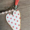 Key Tag - Wooden Heart With Pink Roses - Something From Home - South African Shop