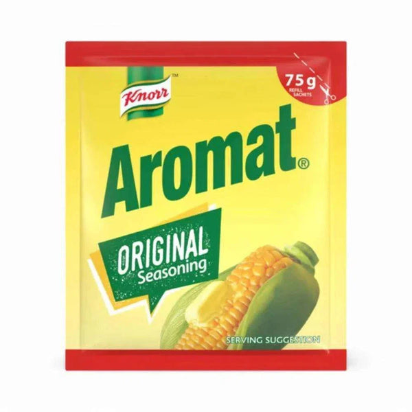 Knorr Aromat Original Seasoning 75g pack with corn graphic.