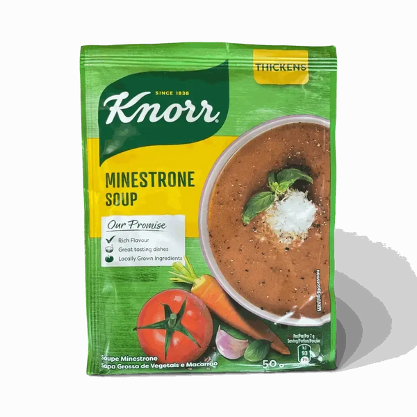 Knorr Minestrone Soup 50g packet with sustainably grown vegetables and herbs, easy-to-prepare classic minestrone soup mix