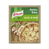 Knorr Potato Bake Garlic and Herb mix with sliced potatoes in a creamy baked dish