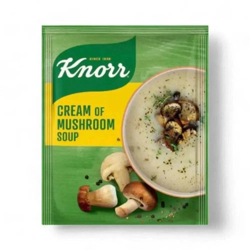 Knorr Soup Cream of Mushroom 50g packet with sustainable ingredients and quick preparation instructions