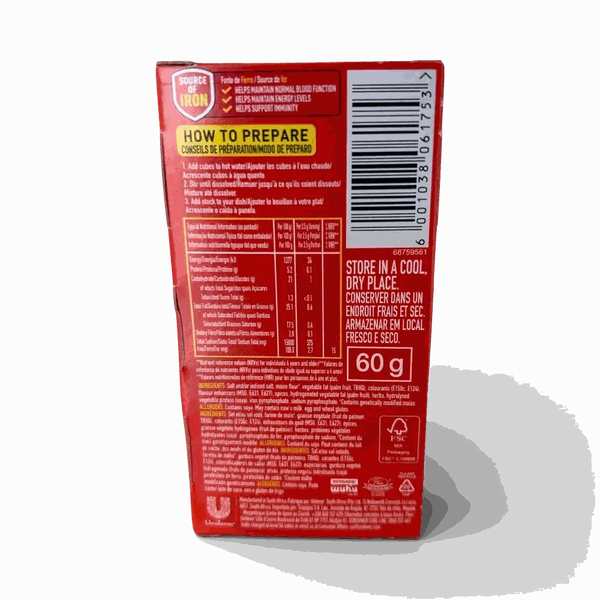 Knorrox Cubes Beef 6's pack a powerful flavor for hearty meals