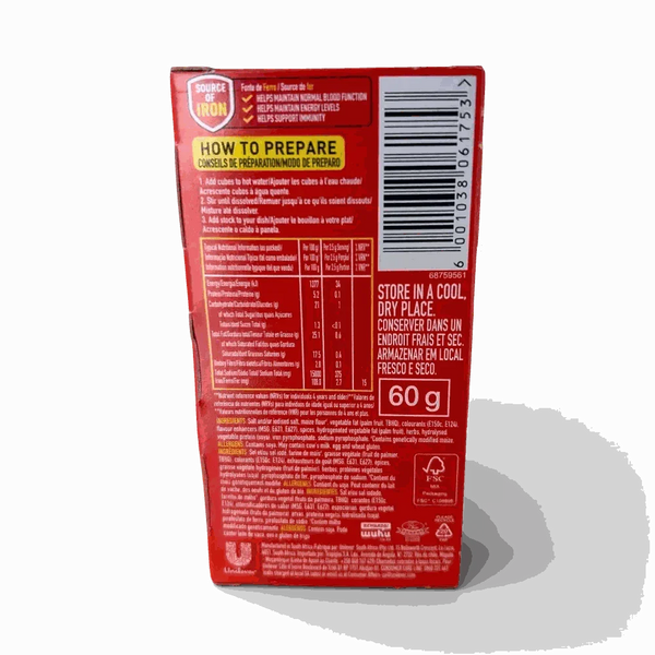 Knorrox Cubes Beef 6's pack flavorful stock cubes for hearty meals