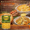 Koo Sweetcorn Creamstyle Sweetcorn 415g can with creamy creamed corn for cooking and snacks